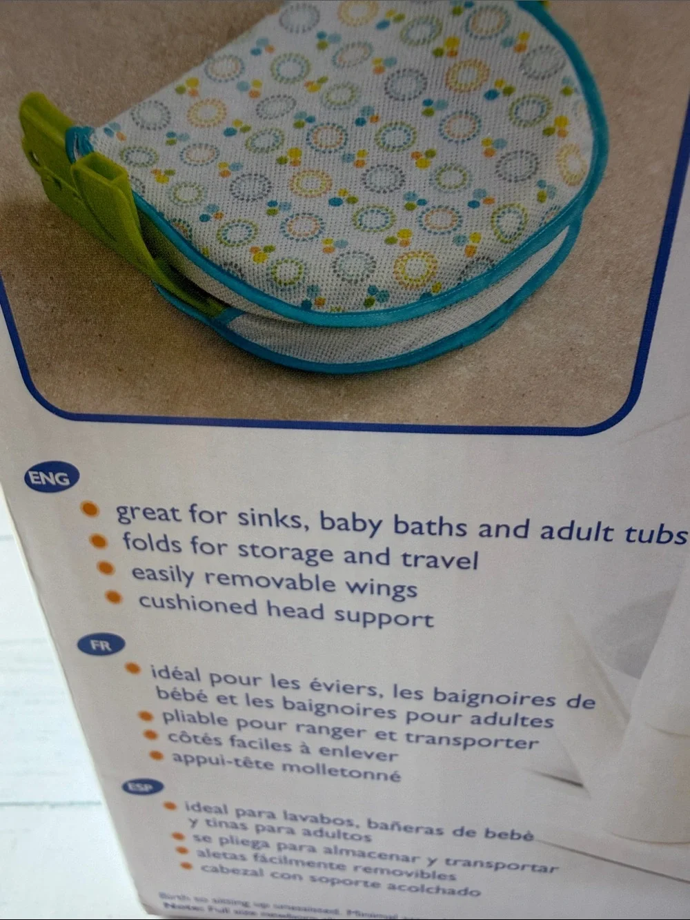Summer Bath Sling with Warming Wings in Turquoise and White